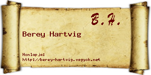 Berey Hartvig névjegykártya